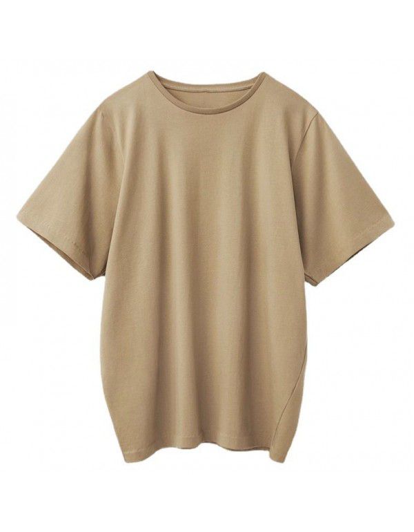 Spring and Summer Perforated Nordic Loose Solid T Shirt Round Neck Casual Fashion Profile Short Sleeve T Shirt Women 