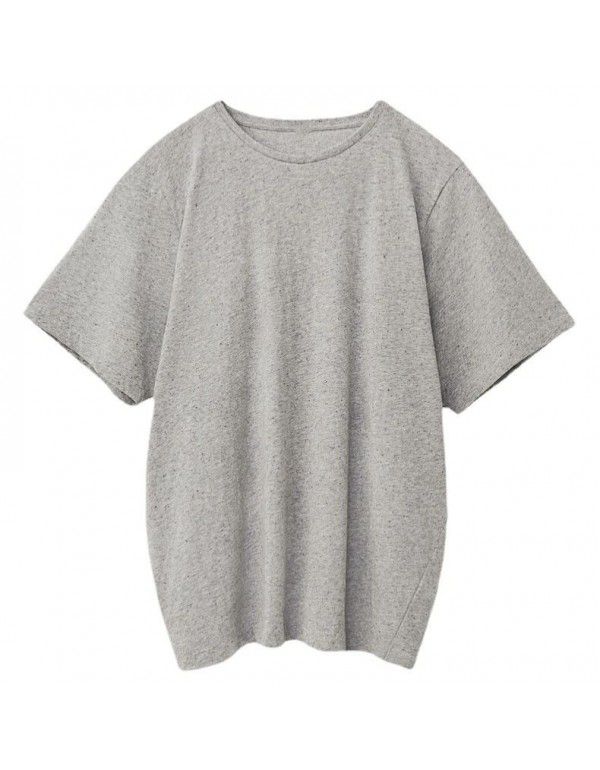 Spring and Summer Perforated Nordic Loose Solid T Shirt Round Neck Casual Fashion Profile Short Sleeve T Shirt Women 
