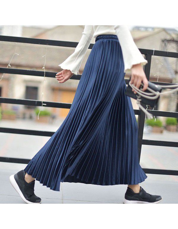 Pleated Skirt Half Skirt Autumn and Winter New Chic High Waist Vintage Hong Kong Style Fashion Half Skirt Women's Winter