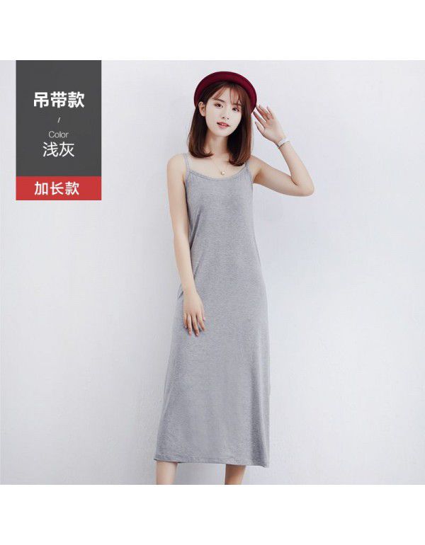 Modal Strap Dress Women Wear Black Tank Top In Summer Long Skirt Bottom Out Skirt Women