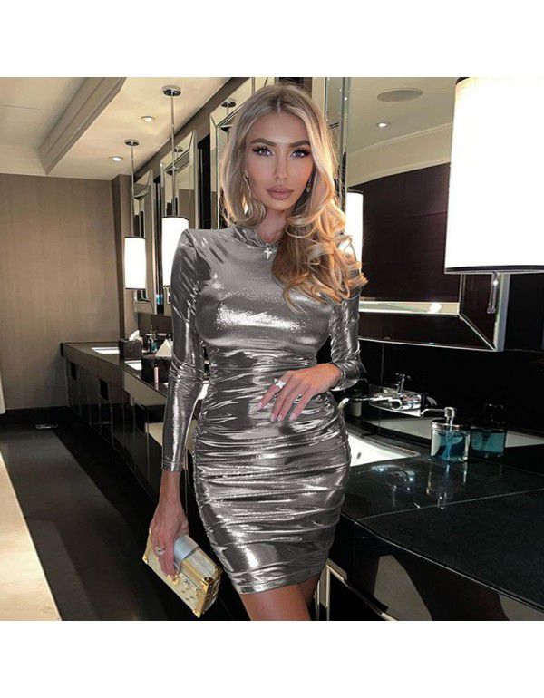 Spring New Fashion Sexy Slim Fit Slim Ruffled Long Sleeve Dress