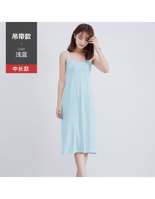Modal Strap Dress Women Wear Black Tank Top In Summer Long Skirt Bottom Out Skirt Women