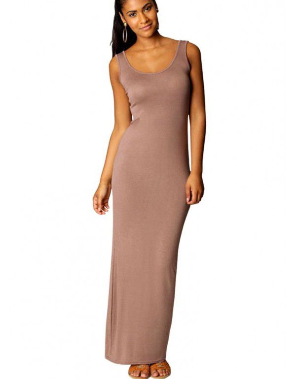 Summer New Casual Women's Sexy Tank Top Long Dress Sleeveless Slim Fit Dress 