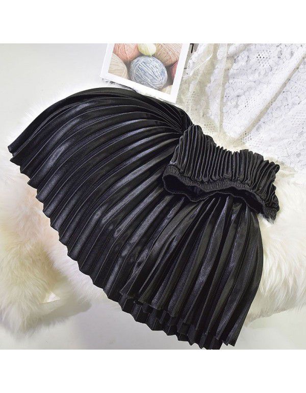 Pleated Skirt Half Skirt Autumn and Winter New Chic High Waist Vintage Hong Kong Style Fashion Half Skirt Women's Winter