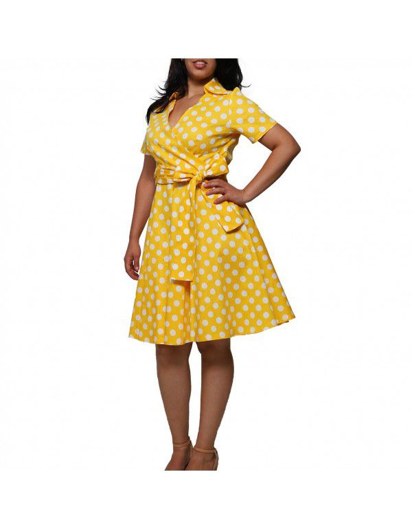 Women's 50s Hepburn French polka dot dress