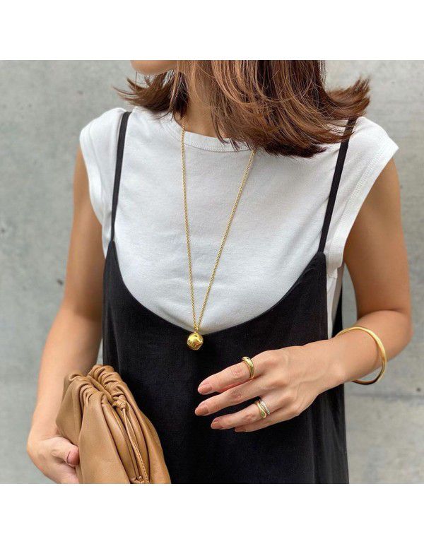 Summer New Loose Black Slim Casual Strap Long Dress