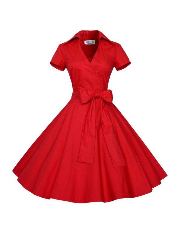 Women's 50s Hepburn French polka dot dress