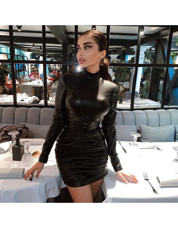 Spring New Fashion Sexy Slim Fit Slim Ruffled Long Sleeve Dress