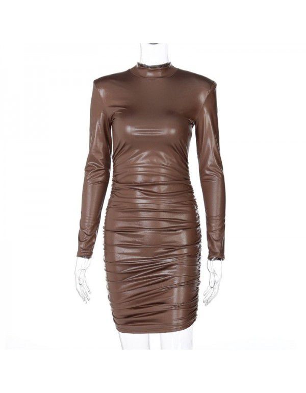 Spring New Fashion Sexy Slim Fit Slim Ruffled Long Sleeve Dress