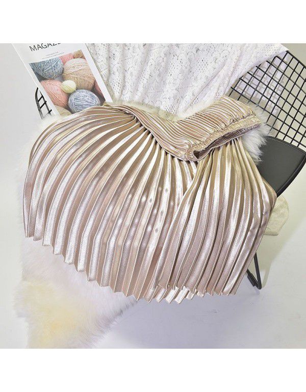 Pleated Skirt Half Skirt Autumn and Winter New Chic High Waist Vintage Hong Kong Style Fashion Half Skirt Women's Winter
