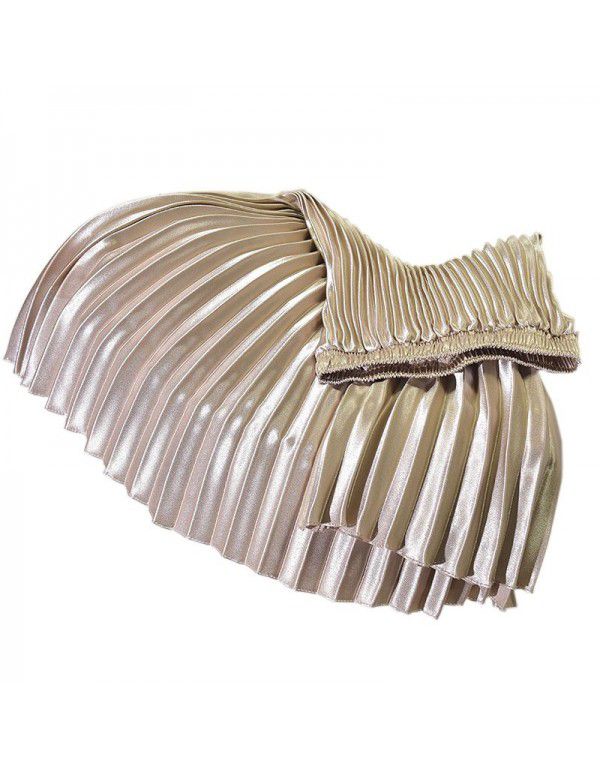 Pleated Skirt Half Skirt Autumn and Winter New Chic High Waist Vintage Hong Kong Style Fashion Half Skirt Women's Winter