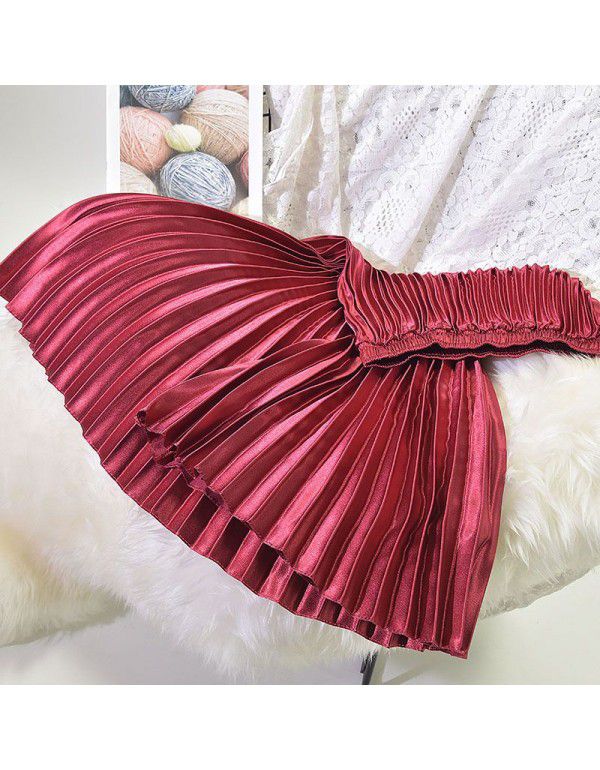 Pleated Skirt Half Skirt Autumn and Winter New Chic High Waist Vintage Hong Kong Style Fashion Half Skirt Women's Winter