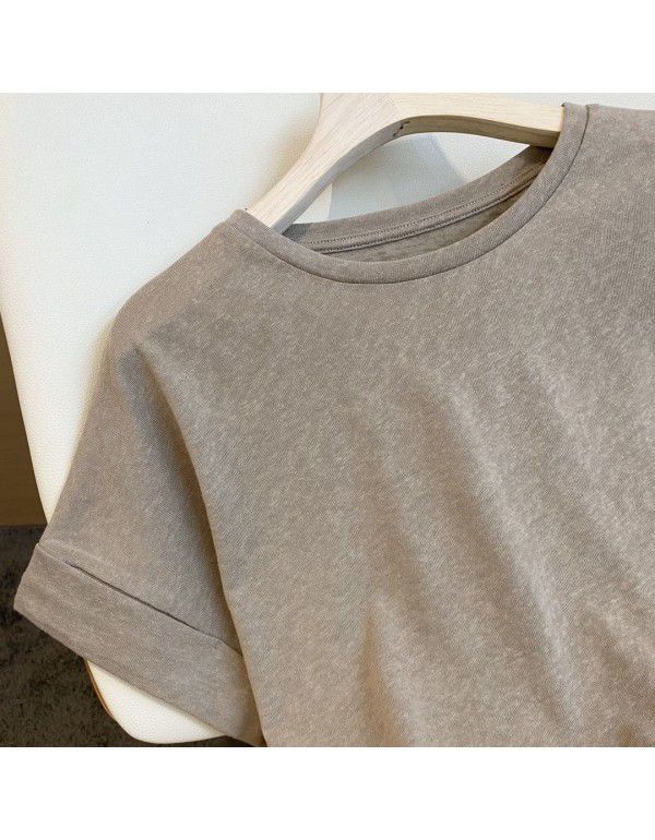 Cotton Hemp T-shirt Women 2023 Summer New Thin Short Sleeve Cover Shirt Women Transparent Loose Sunscreen Inner Layer Top