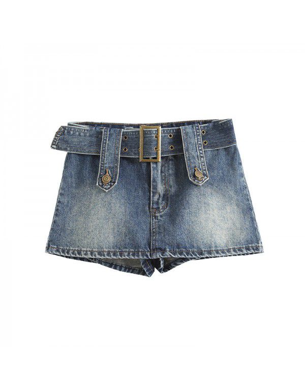 Summer New Street Style Low Waist Anti Runaway Skirt Pants Wrapped Hip Skirt