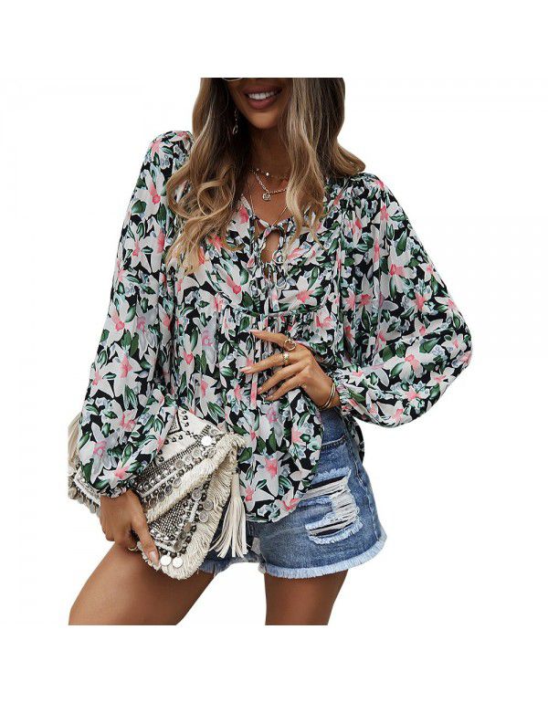 Independently developed and designed American station printing sexy women's top 2022 spring and summer temperament leisure vacation T-shirt 