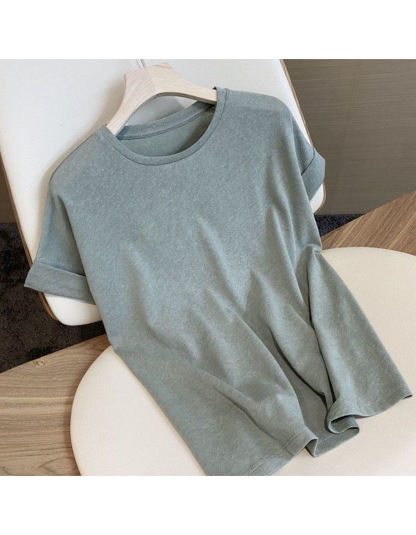 Cotton Hemp T-shirt Women 2023 Summer New Thin Short Sleeve Cover Shirt Women Transparent Loose Sunscreen Inner Layer Top