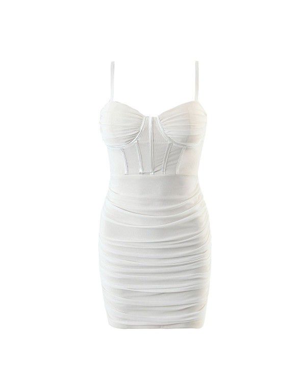 European and American Spicy Girls' Fishbone Tunneled Dress Women's Sexy Tight Wrapped Hip Slim Skirt