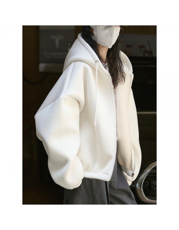 Early Spring New Air Sense Hooded Drawstring Sweat...