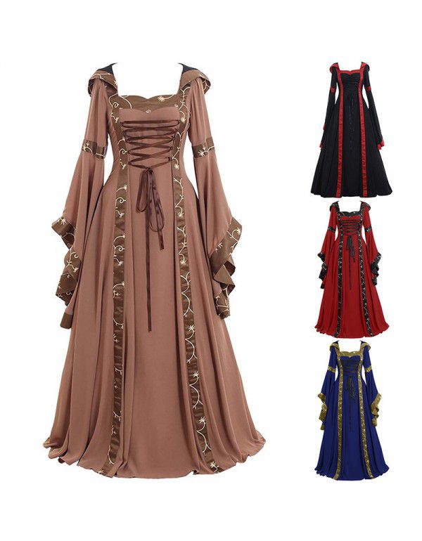 European and American women's medieval vintage dre...