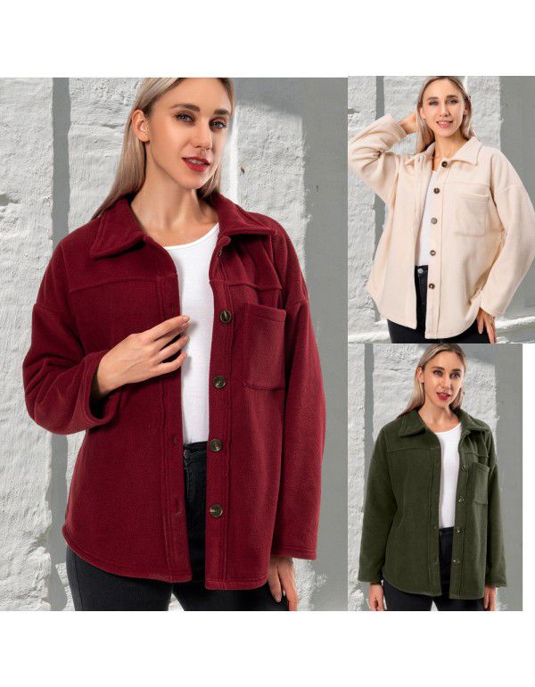 Thickened fleece coat Autumn and winter plush swea...