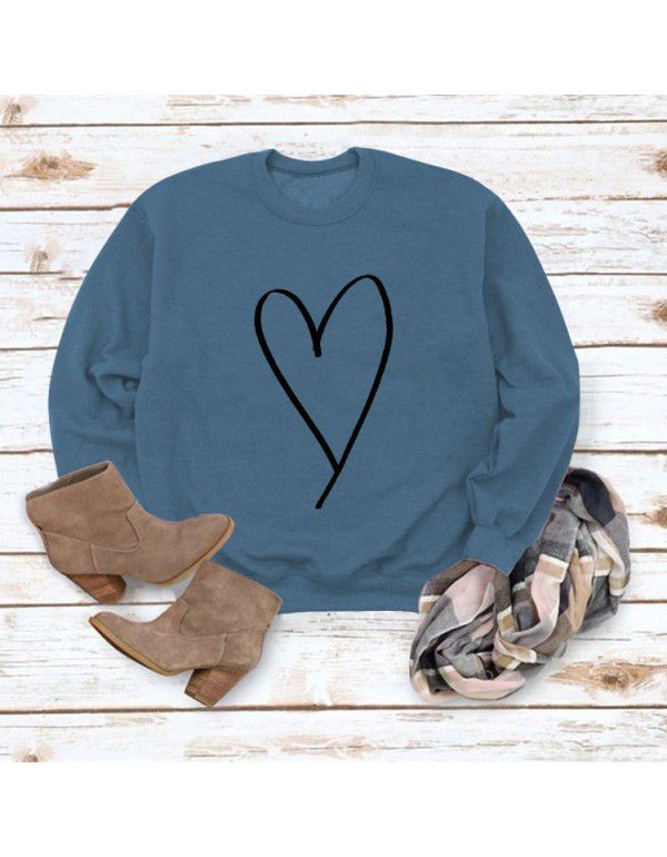 Women's Top New Line Love Valentine's Day Round Neck Casual Long Sleeve Sweater