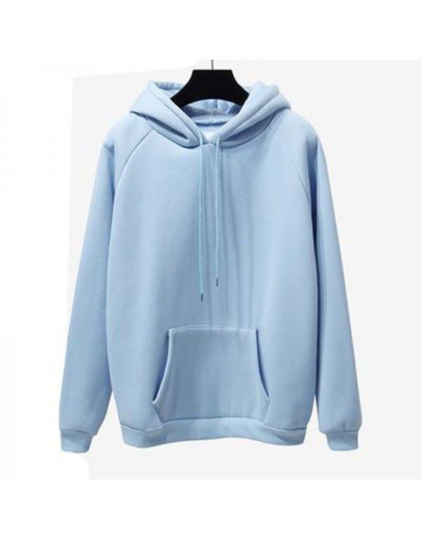 Autumn and Winter New Loose Top Korean Solid Color...