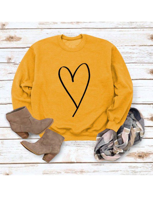 Women's Top New Line Love Valentine's Day Round Neck Casual Long Sleeve Sweater