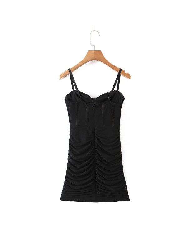 European and American Spicy Girls' Fishbone Tunneled Dress Women's Sexy Tight Wrapped Hip Slim Skirt