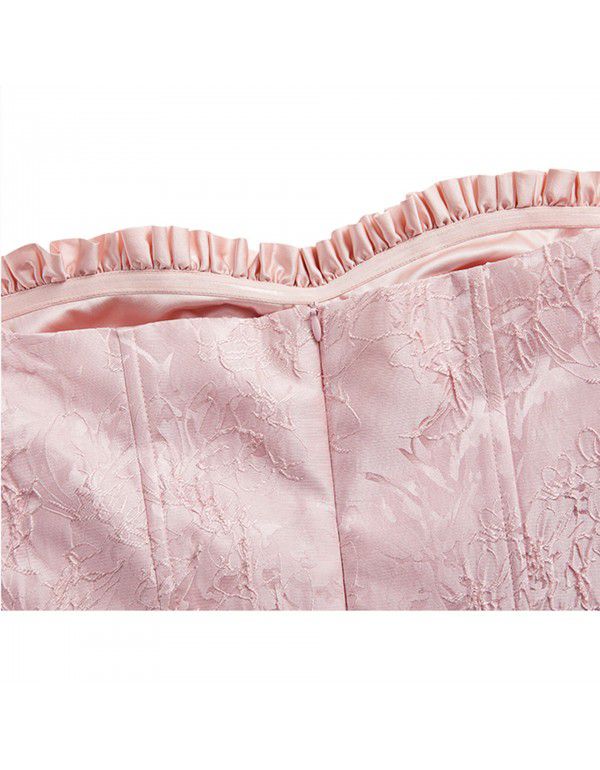 New jacquard waistband design sense bra dress, small crowd, thin, soft and luxurious short skirt 