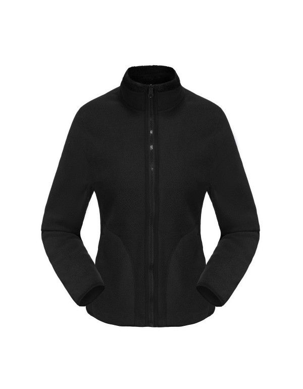 Coral fleece outdoor fleece jacket with two sides for lovers in autumn and winter plush thickened double-sided fleece cardigan jacket for women 