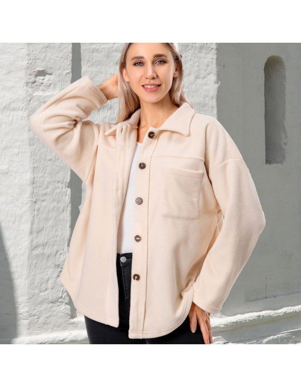 Thickened fleece coat Autumn and winter plush sweater Women's coat 