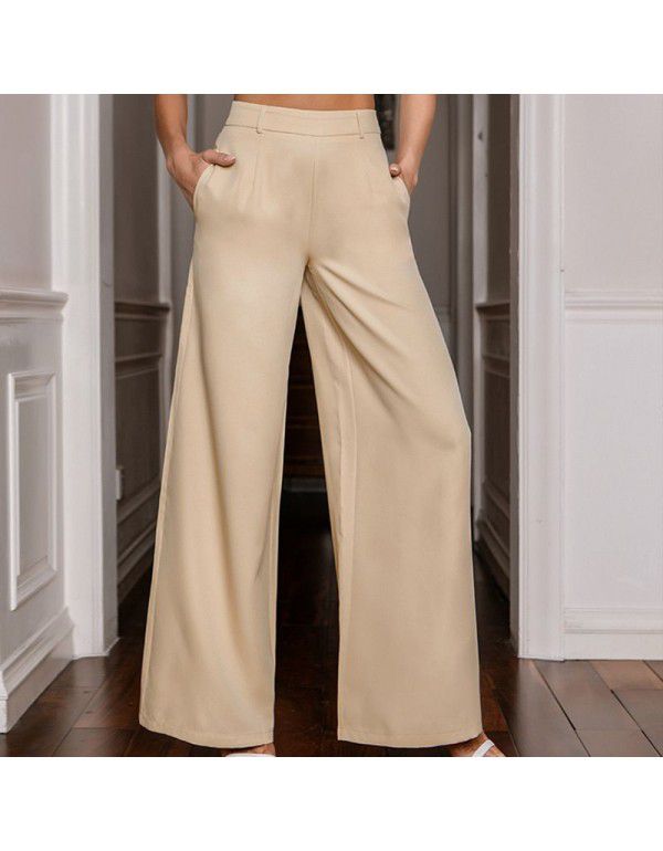 Women's High Waist Wide Leg Pants Loose Women's Cross Border Multi Color Floor Dragging Long Wide Leg Pants
