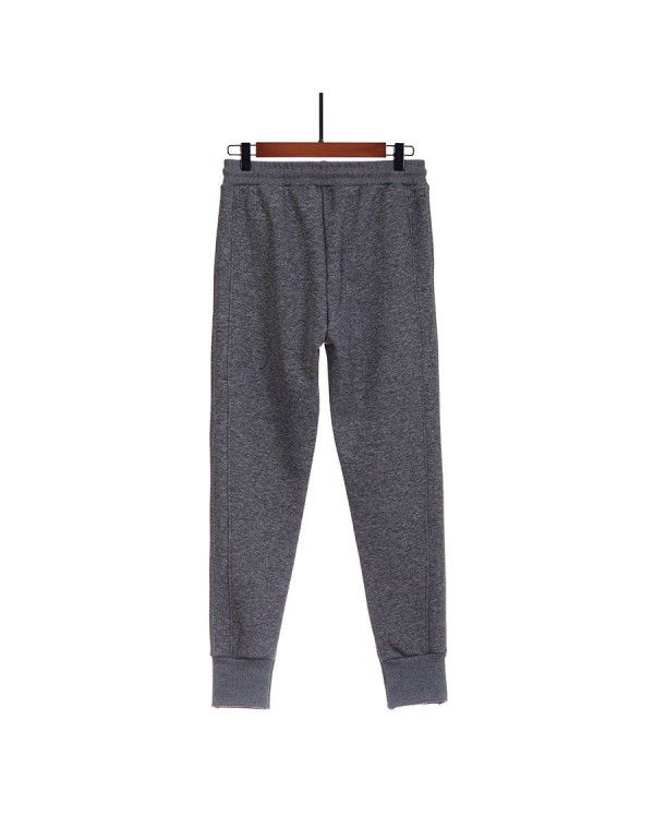 Women's winter plush thickened elastic waist high waist cotton warm casual sports pants side leg pants radish pants 