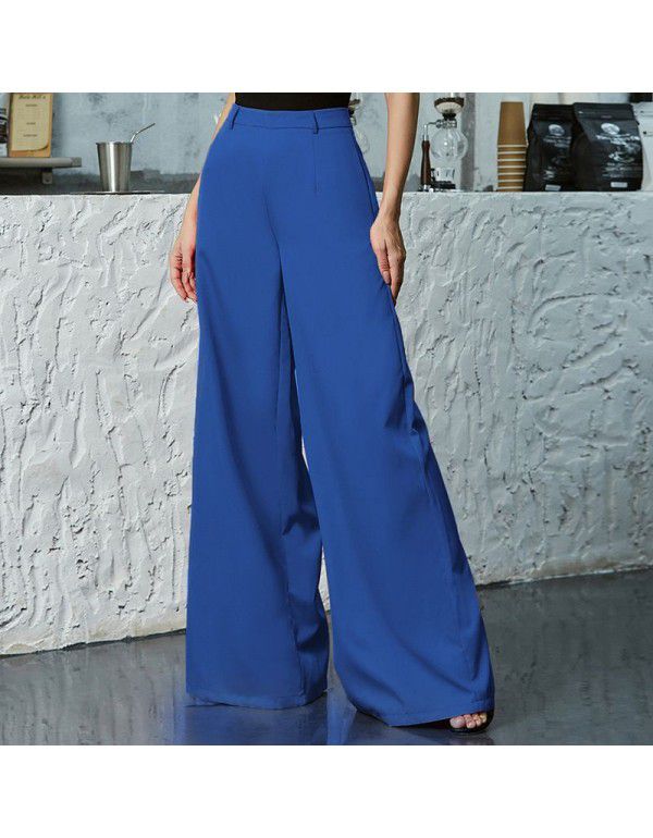 Women's High Waist Wide Leg Pants Loose Women's Cross Border Multi Color Floor Dragging Long Wide Leg Pants
