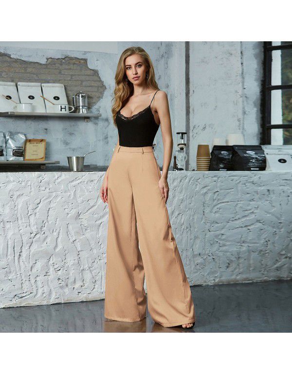 Women's High Waist Wide Leg Pants Loose Women's Cross Border Multi Color Floor Dragging Long Wide Leg Pants