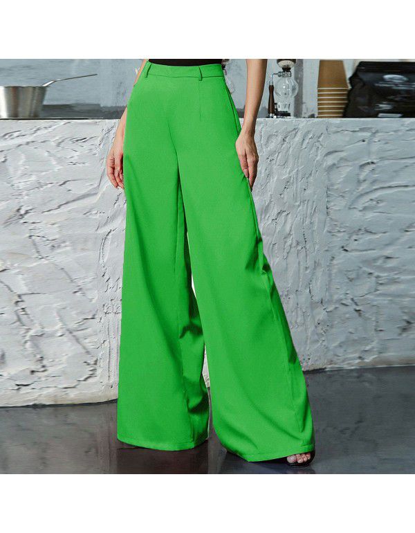 Women's High Waist Wide Leg Pants Loose Women's Cross Border Multi Color Floor Dragging Long Wide Leg Pants