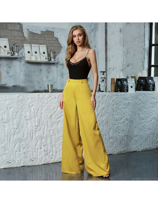 Women's High Waist Wide Leg Pants Loose Women's Cross Border Multi Color Floor Dragging Long Wide Leg Pants
