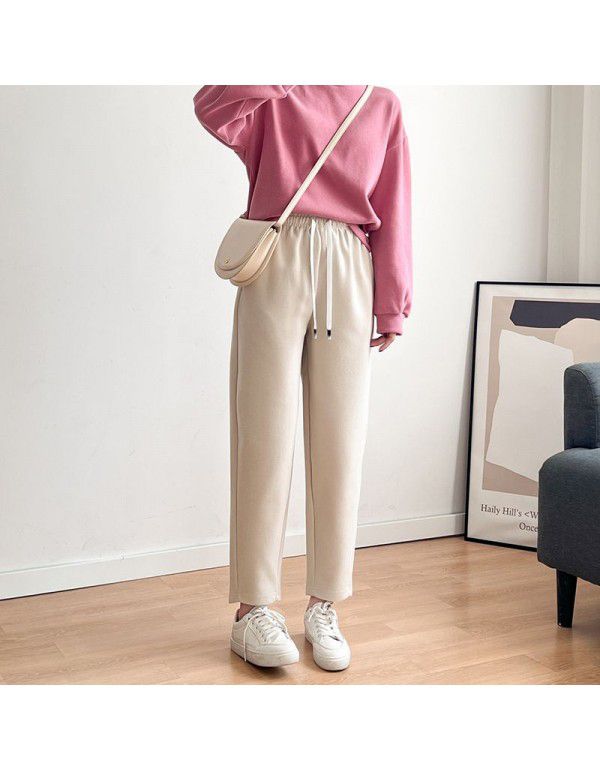 Spring Style Radish Pants Korean Version Loose Fit Cotton Nine Point Granny Guard Pants Small Casual Sports Harlan Pants