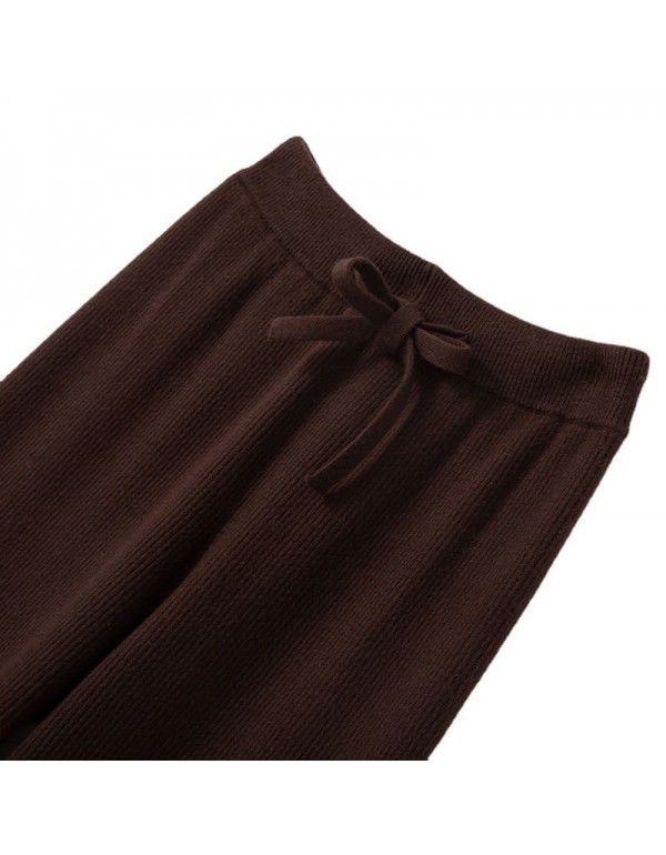 Thickened Wide Leg Pants Women's New Fine Anti Wool Casual Pants Floor Sweeping Pants Women's High Waist Drop Straight Pants 