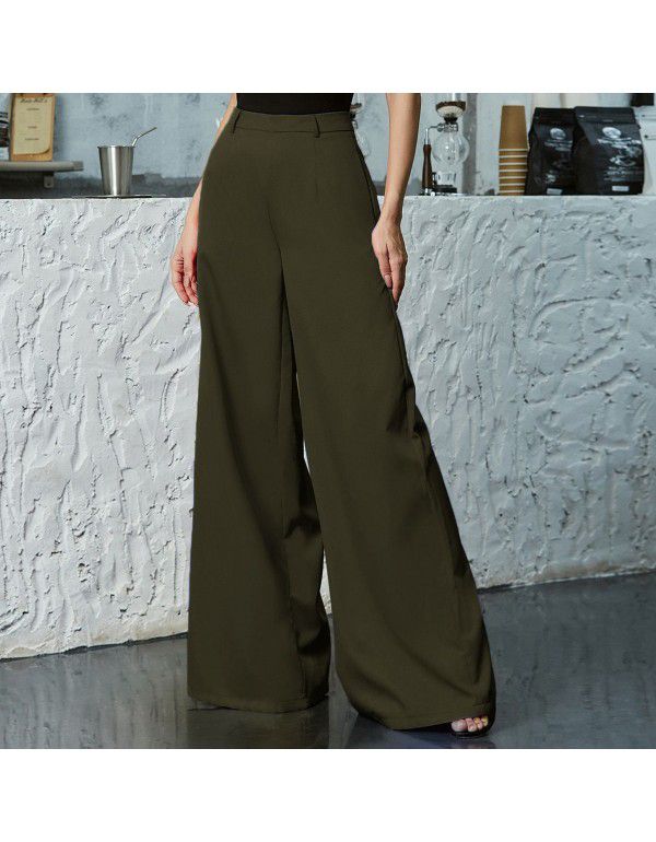 Women's High Waist Wide Leg Pants Loose Women's Cross Border Multi Color Floor Dragging Long Wide Leg Pants