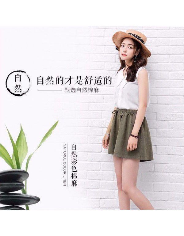 Summer New Thin Outwear High Waist A-line Wide Leg Slim Relaxed Women's Shorts