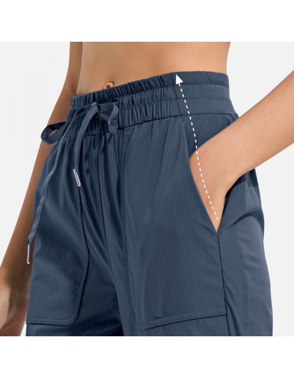 Sports Pants Women's Loose Relaxed Drawstring Leggings Slim Running Dance Yoga Pants Breathable Fitness Pants