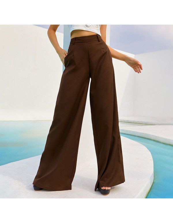 Women's High Waist Wide Leg Pants Loose Women's Cross Border Multi Color Floor Dragging Long Wide Leg Pants