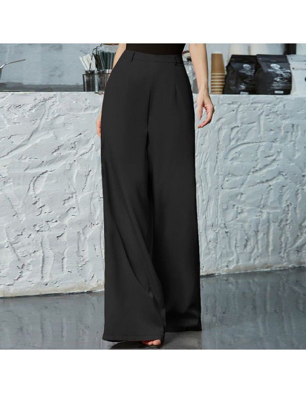 Women's High Waist Wide Leg Pants Loose Women's Cross Border Multi Color Floor Dragging Long Wide Leg Pants