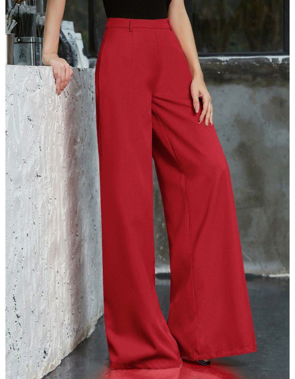 Women's High Waist Wide Leg Pants Loose Women's Cross Border Multi Color Floor Dragging Long Wide Leg Pants