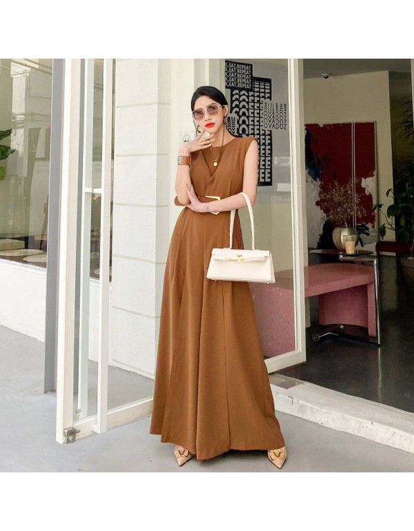 New Korean Style French Style Waist Wrapped Slim Split Wide Leg Pants Fashion Professional Jumpsuit