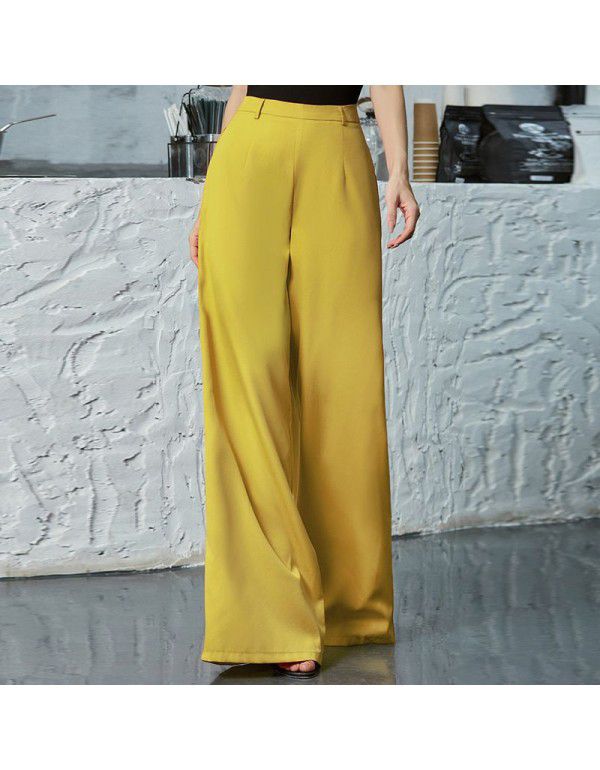 Women's High Waist Wide Leg Pants Loose Women's Cross Border Multi Color Floor Dragging Long Wide Leg Pants
