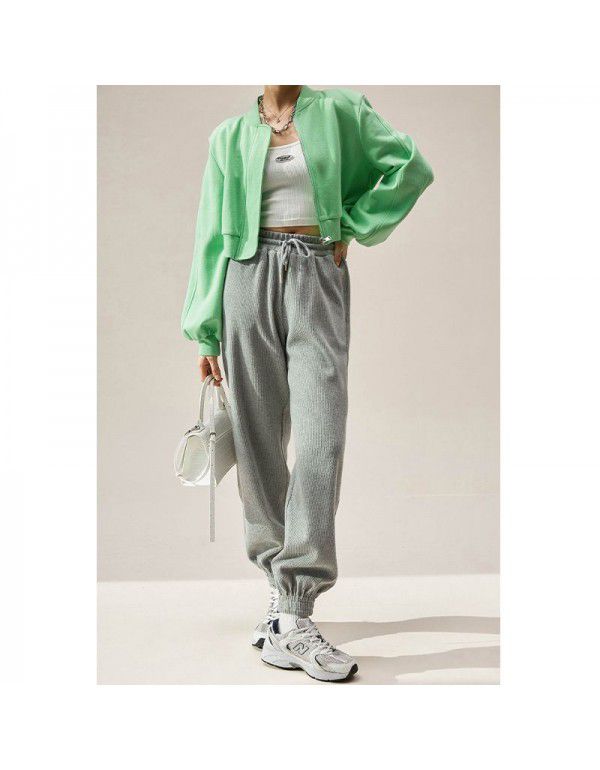 New style leggings sports pants for women Spring/Summer High Waist Korean Jazz Dance Capris Cotton Drawstring casual pants for women