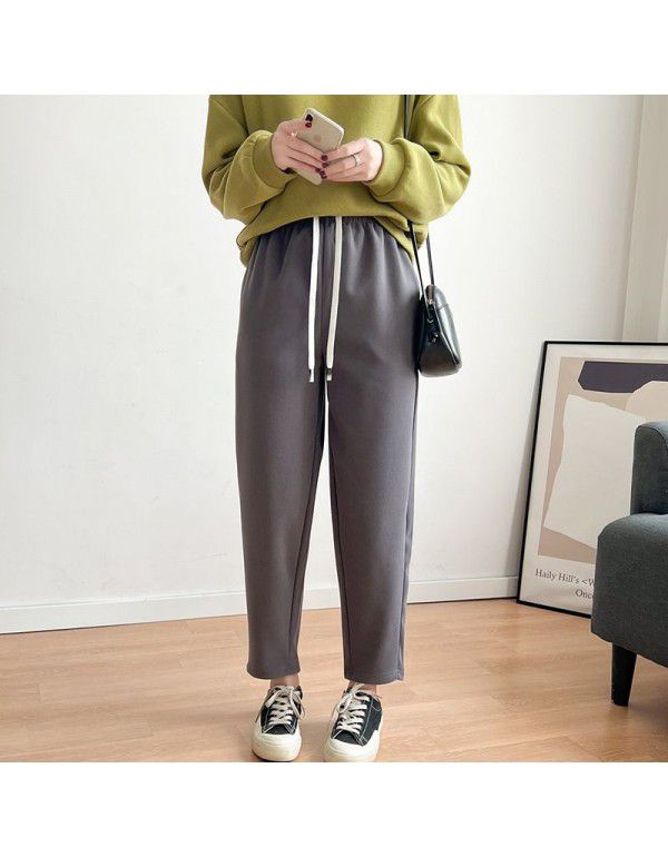 Spring Style Radish Pants Korean Version Loose Fit Cotton Nine Point Granny Guard Pants Small Casual Sports Harlan Pants