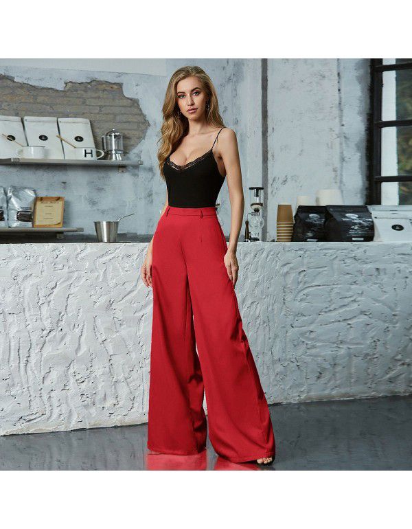Women's High Waist Wide Leg Pants Loose Women's Cross Border Multi Color Floor Dragging Long Wide Leg Pants